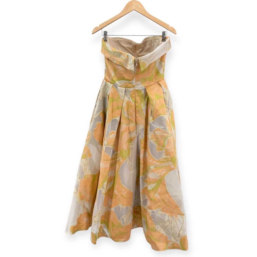 Mac Duggal Strapless Dress in Orange and Green Floral - Picture 10 of 14